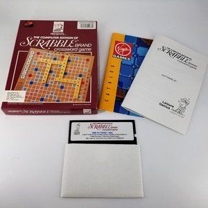 Scrabble PC Computer Game 5 1/4" Floppy Disk Word Spelling Crossword Family